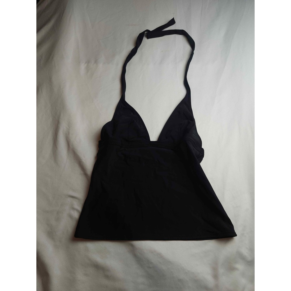 Calvin Klein Black Halter Tankini Top V-Neck Swimwear Womens Size 12